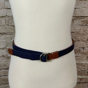 Peter Millar canvas navy leather belt size XXL